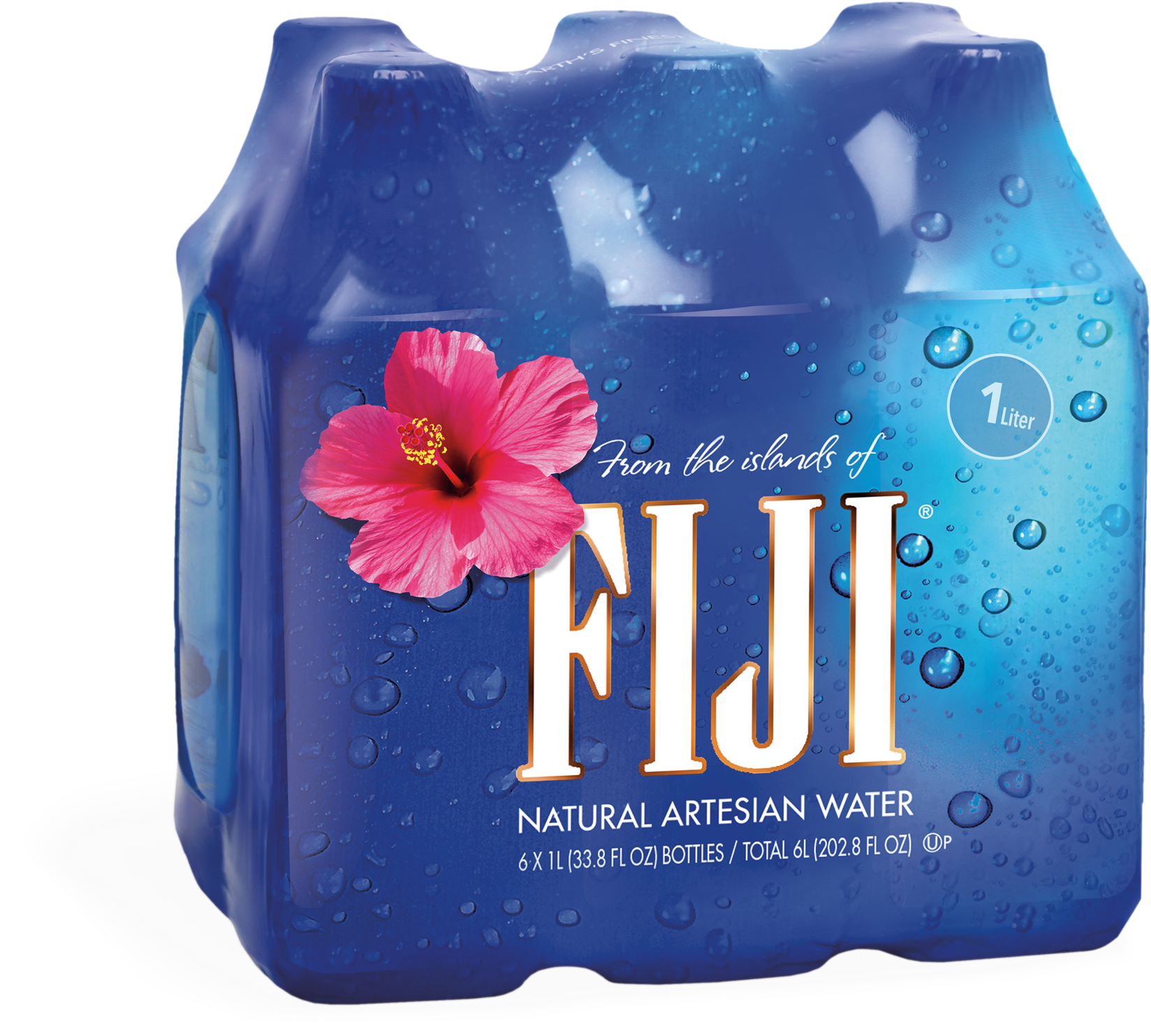 Fiji Water Packwith Hibiscus Flower PNG Image