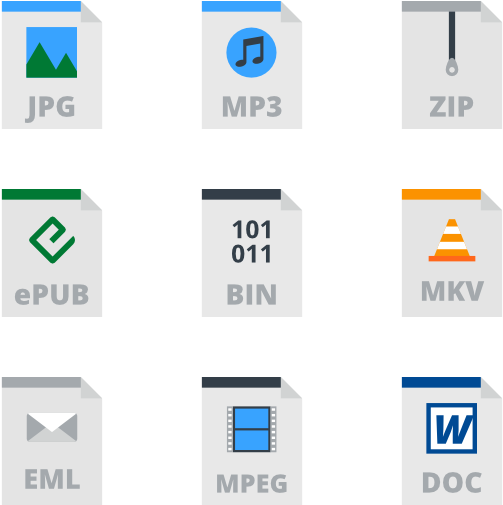 File Format Icons Grid PNG Image