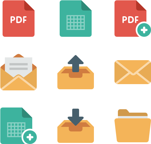 File Management Icons Set PNG Image