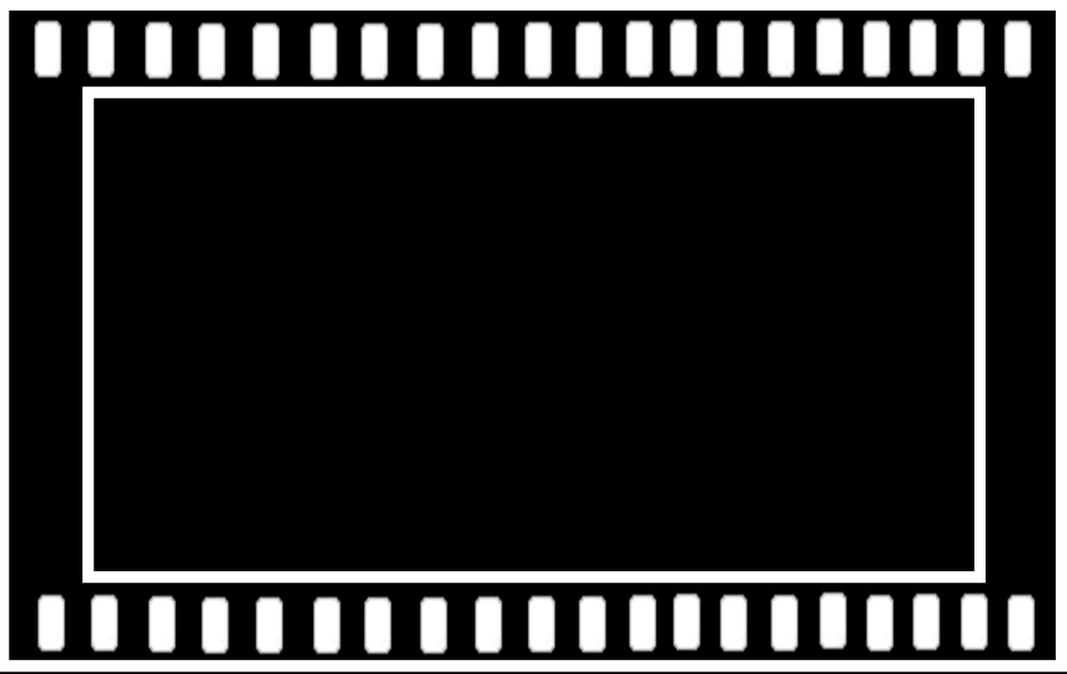 Film Strip Frame Blackand White PNG Image