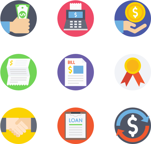 Financial Icons Set PNG Image