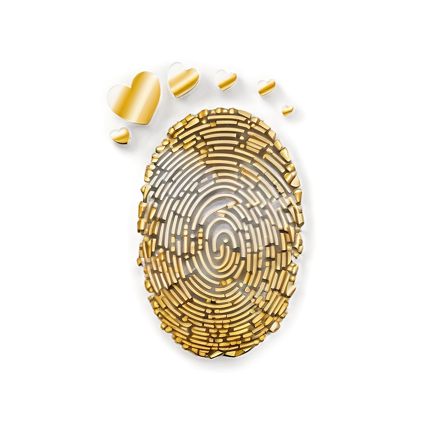 Fingerprint In Golden Color Png Box12 PNG Image