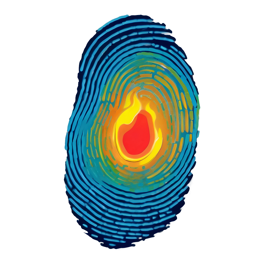 Fingerprint With Fire Effect Png 21 PNG Image