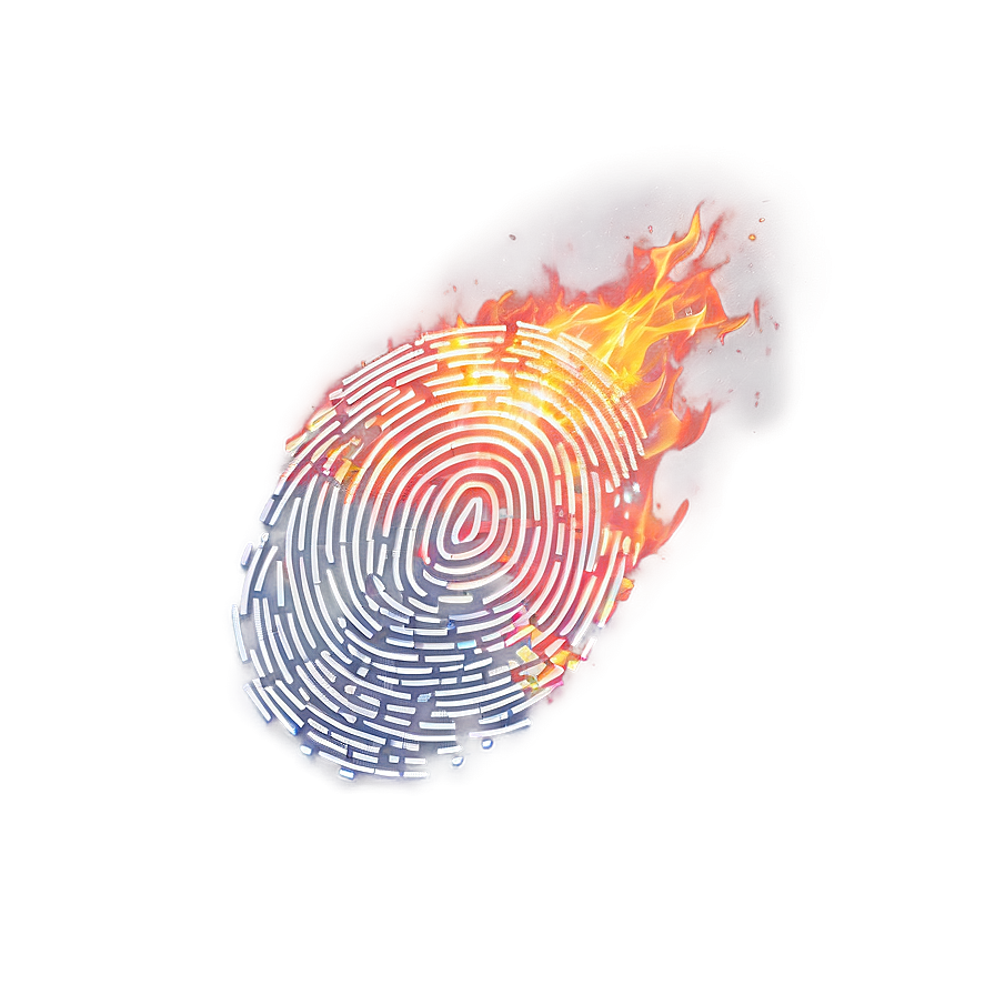 Fingerprint With Fire Effect Png 81 PNG Image