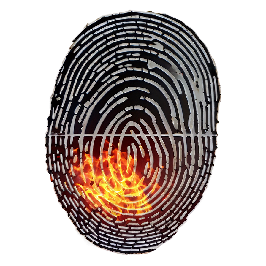 Fingerprint With Fire Effect Png 88 PNG Image