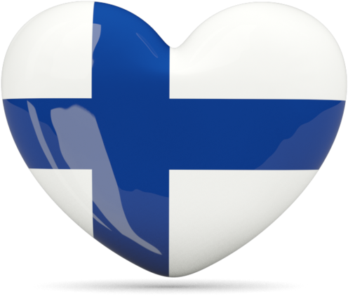 Finnish Flag Heart Shaped Icon PNG Image