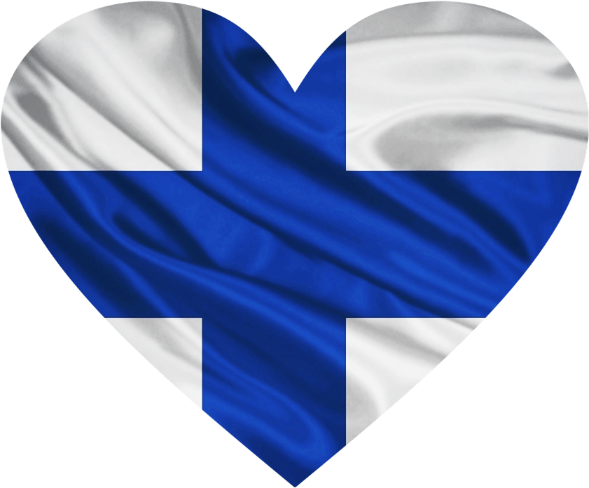 Finnish Flag Heart Shaped PNG Image