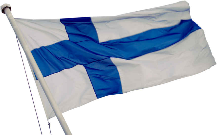 Finnish National Flag Waving PNG Image