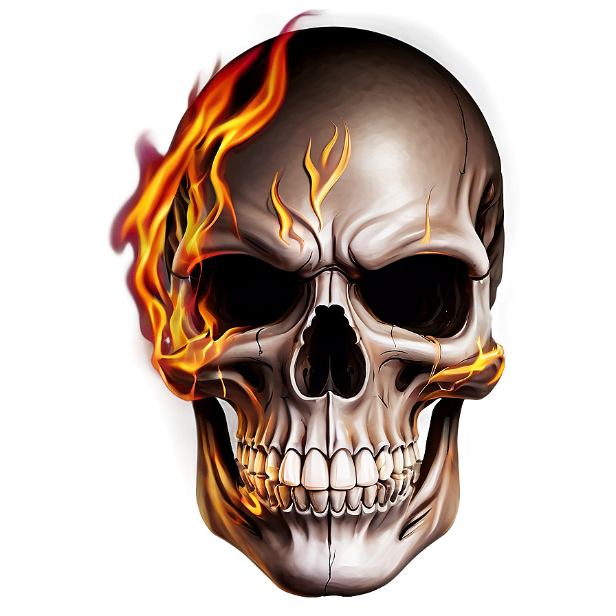 Fire Skull Face Illustration Png 06272024 PNG Image