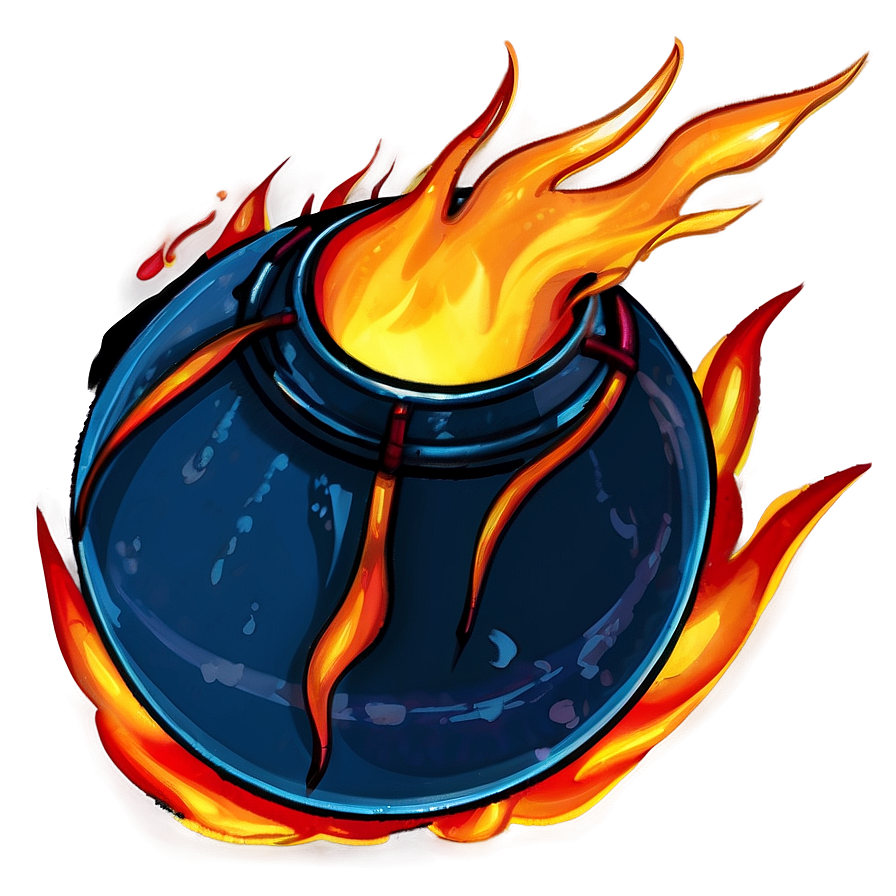 Fireball Cartoon Art Png Qtf PNG Image