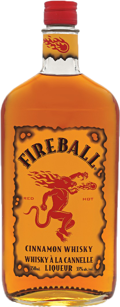 Fireball Cinnamon Whisky Bottle PNG Image