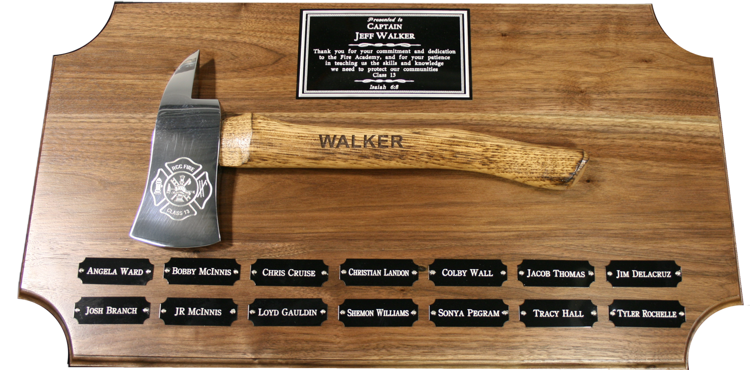 Firefighter Axe Award Plaque PNG Image