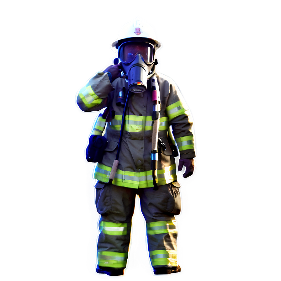 Firefighter In Smoke Png Mva66 PNG Image