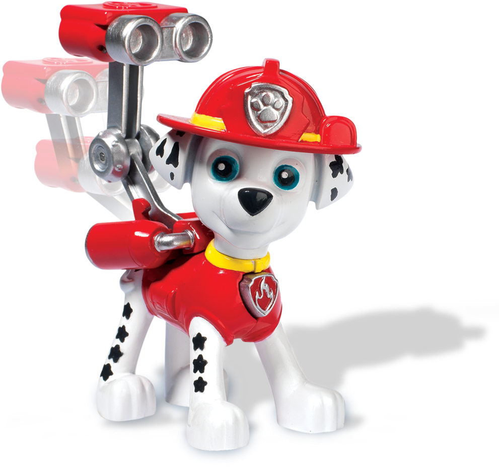 Firefighter Pup Toy Figure PNG Image