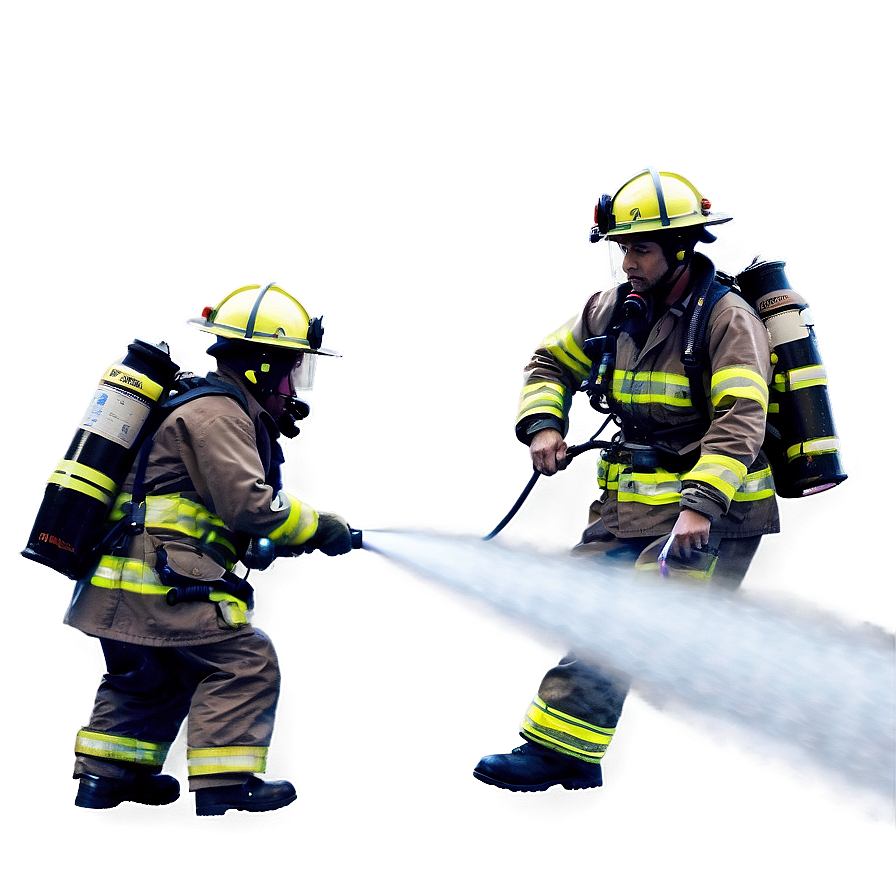 Firefighting Team In Action Png Yjd PNG Image