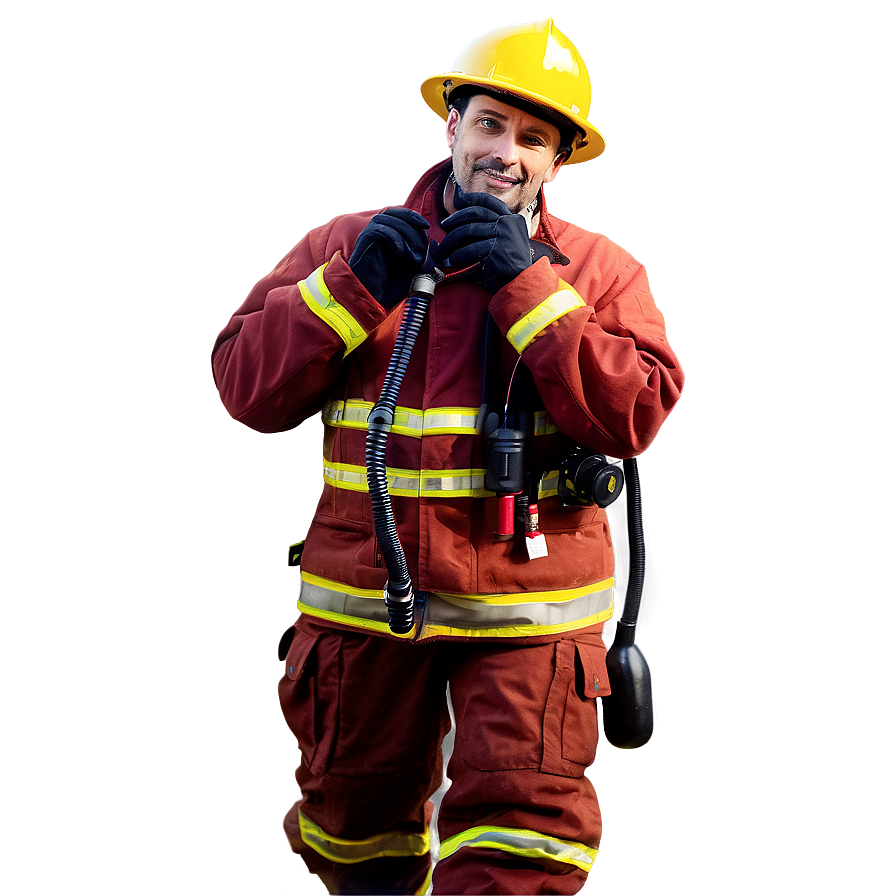 Fireman With Walkie Talkie Png 06252024 PNG Image