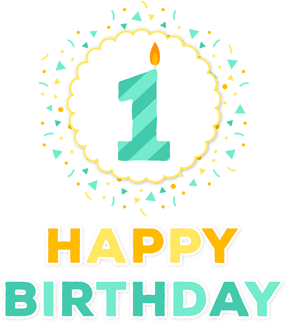 First Birthday Celebration Candle PNG Image