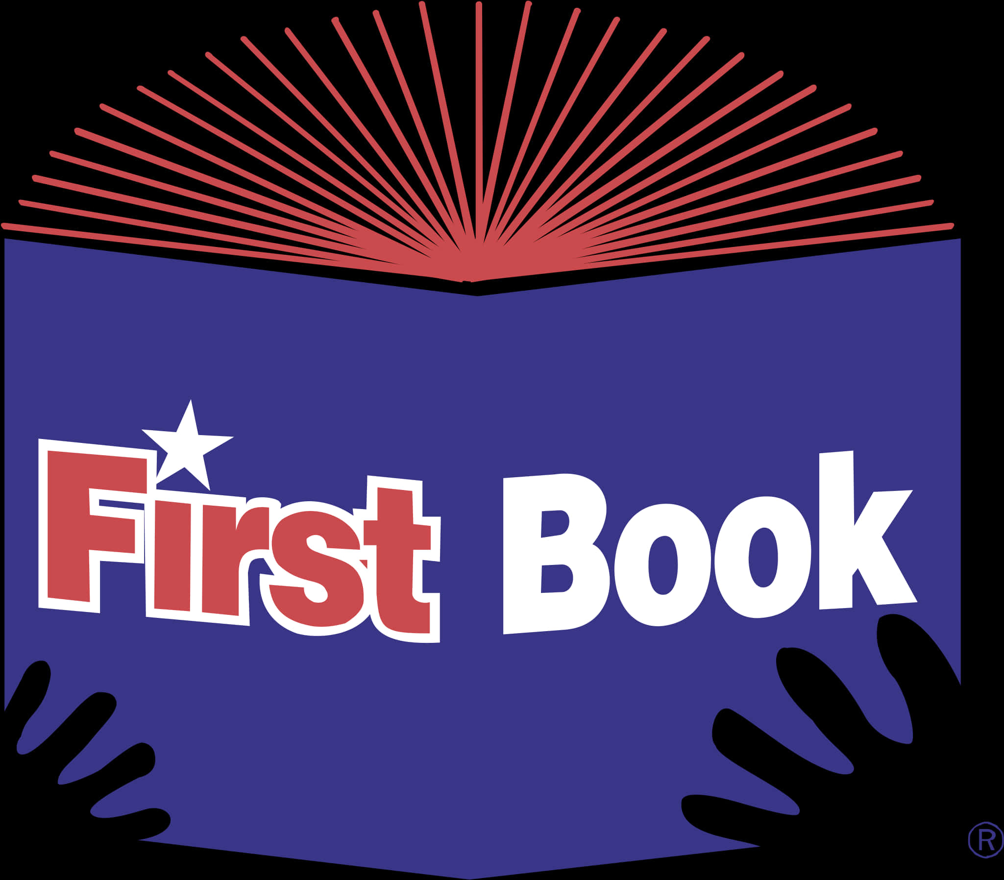 First Book Logowith Open Bookand Hands PNG Image