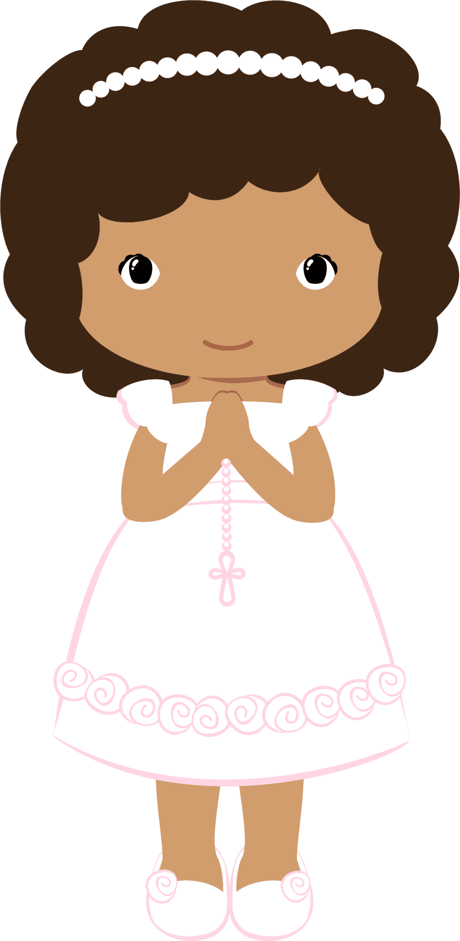 First Communion Girl Cartoon PNG Image