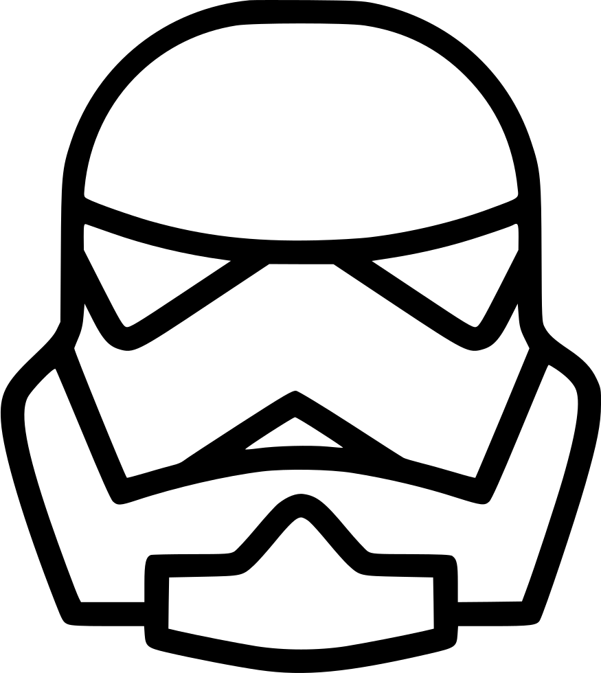 First Order Stormtrooper Helmet Outline PNG Image