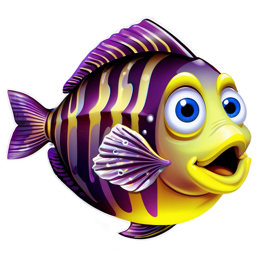 Fish Cartoon Character Transparent Png Tbf80 PNG Image