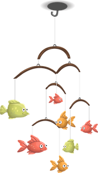 Fish Mobile Light Fixture PNG Image