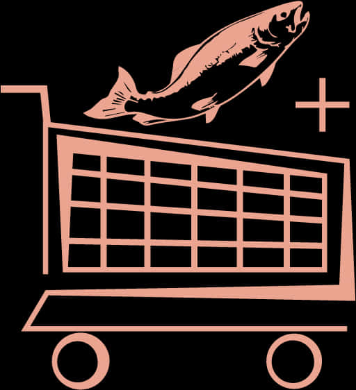 Fish Plus Shopping Cart Icon PNG Image