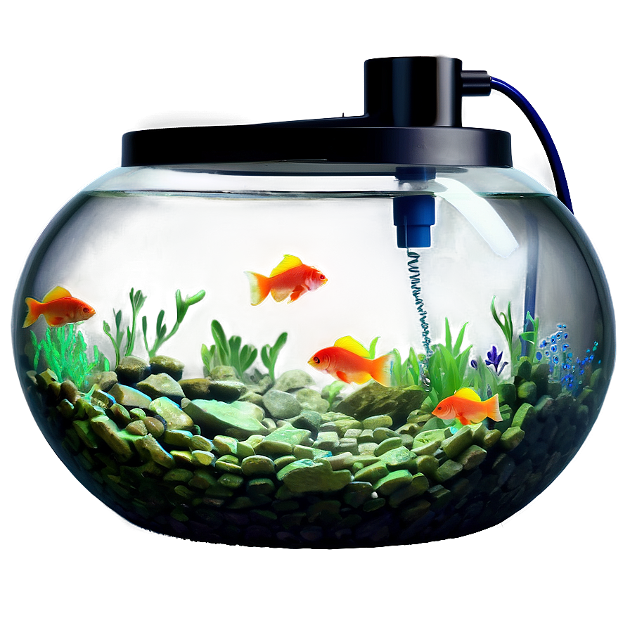 Fishbowl With Air Pump Png Fjl75 PNG Image