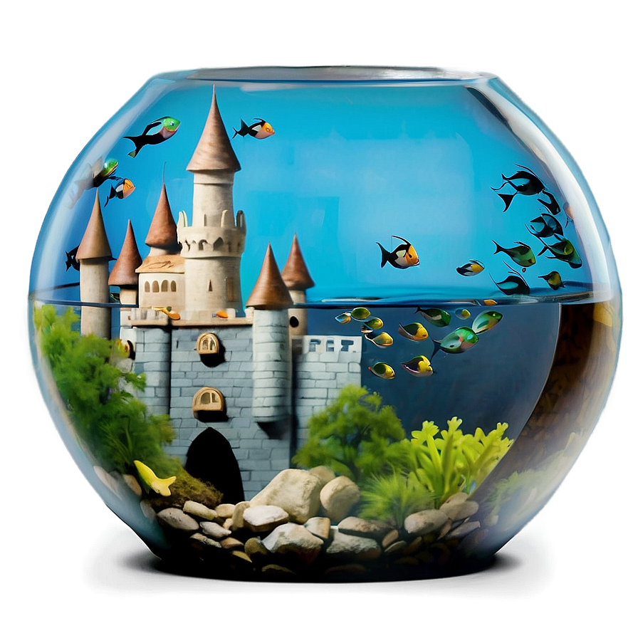 Fishbowl With Castle Png 06212024 PNG Image