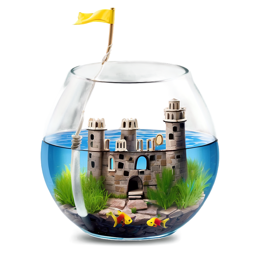 Fishbowl With Castle Png Hjm73 PNG Image