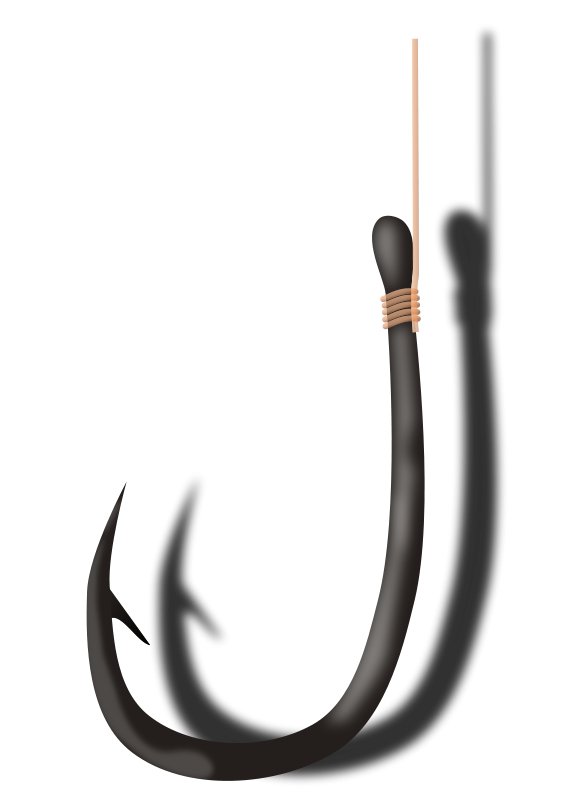 Fishing Hook Isolatedon Black PNG Image