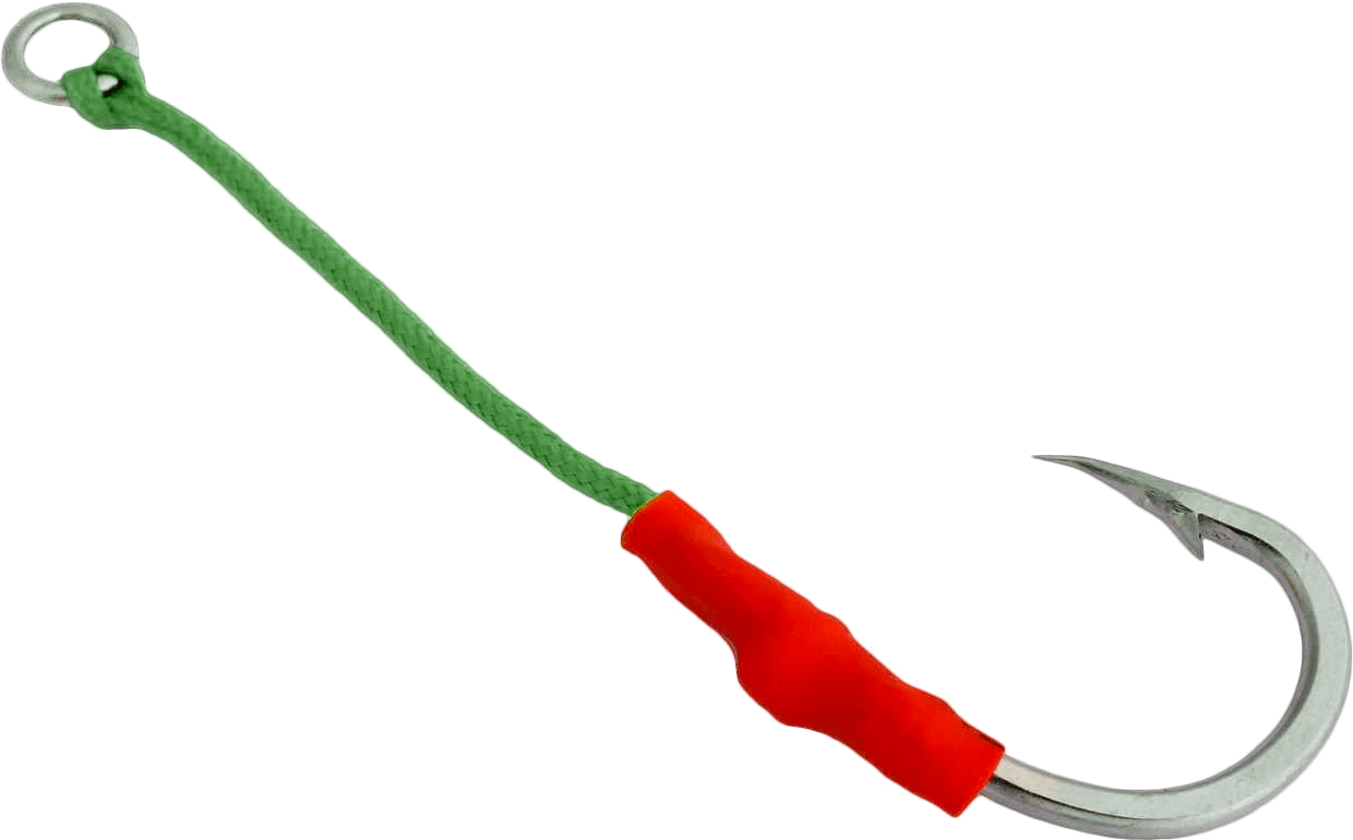 Fishing Hookwith Green Lineand Red Handle.png PNG Image