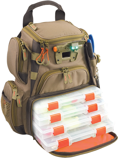 Fishing Tackle Backpackwith Storage Boxes PNG Image