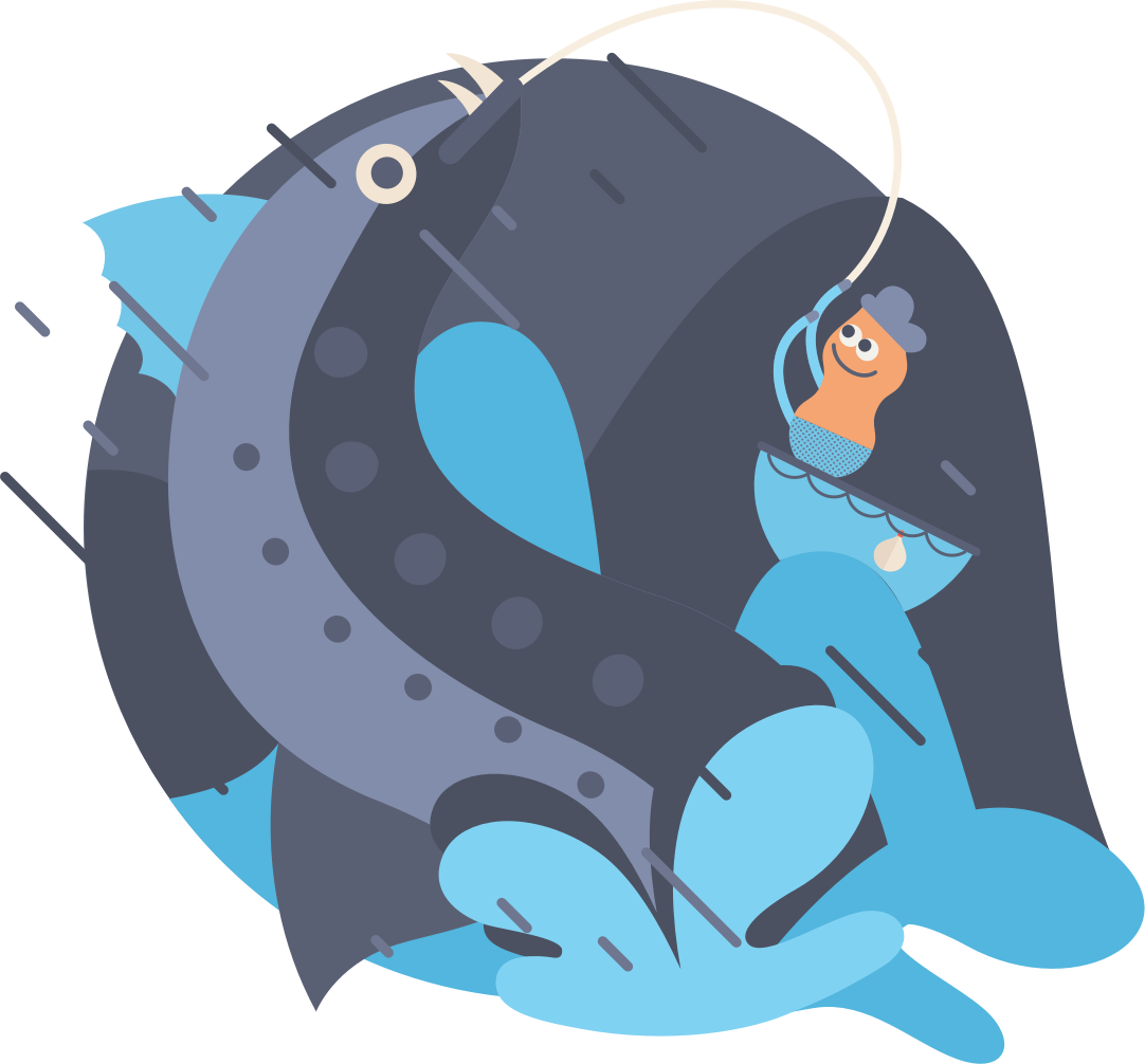 Fishinginthe Deep Blue Anxiety PNG Image