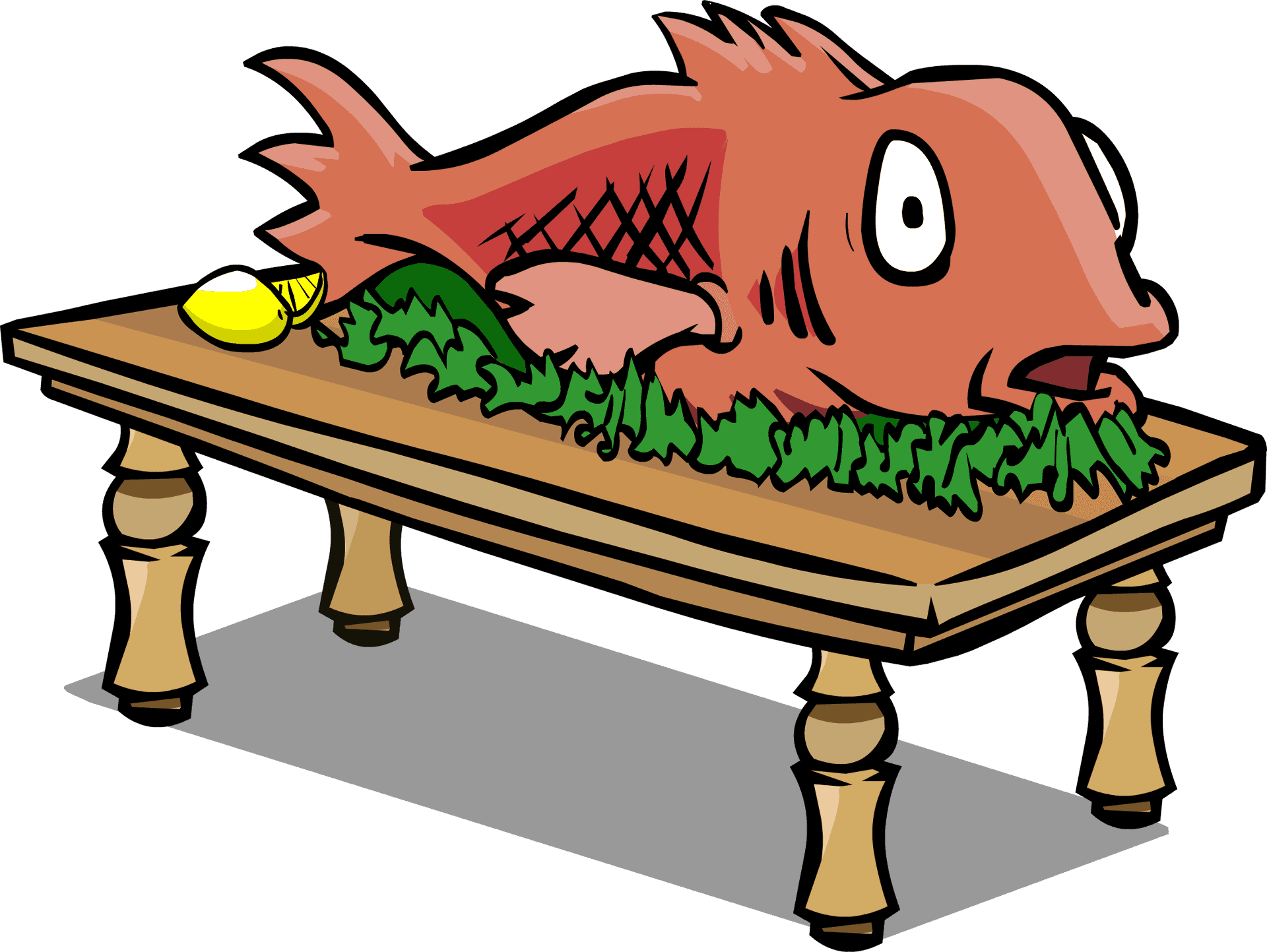 Fishon Table Clipart PNG Image