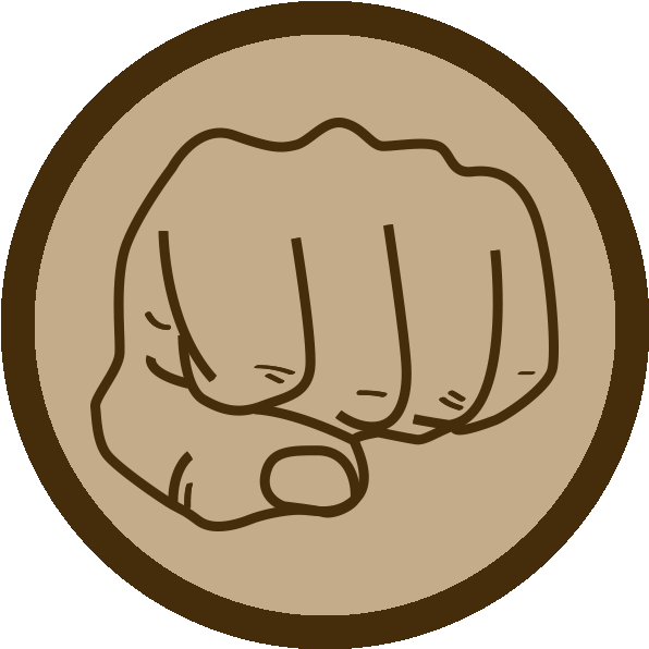 Fist Icon Circle Background PNG Image