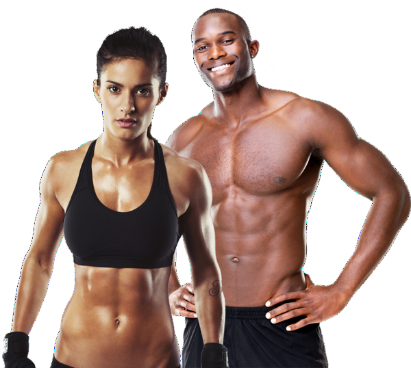 Fit Couple Posingfor Fitness Advertisement PNG Image