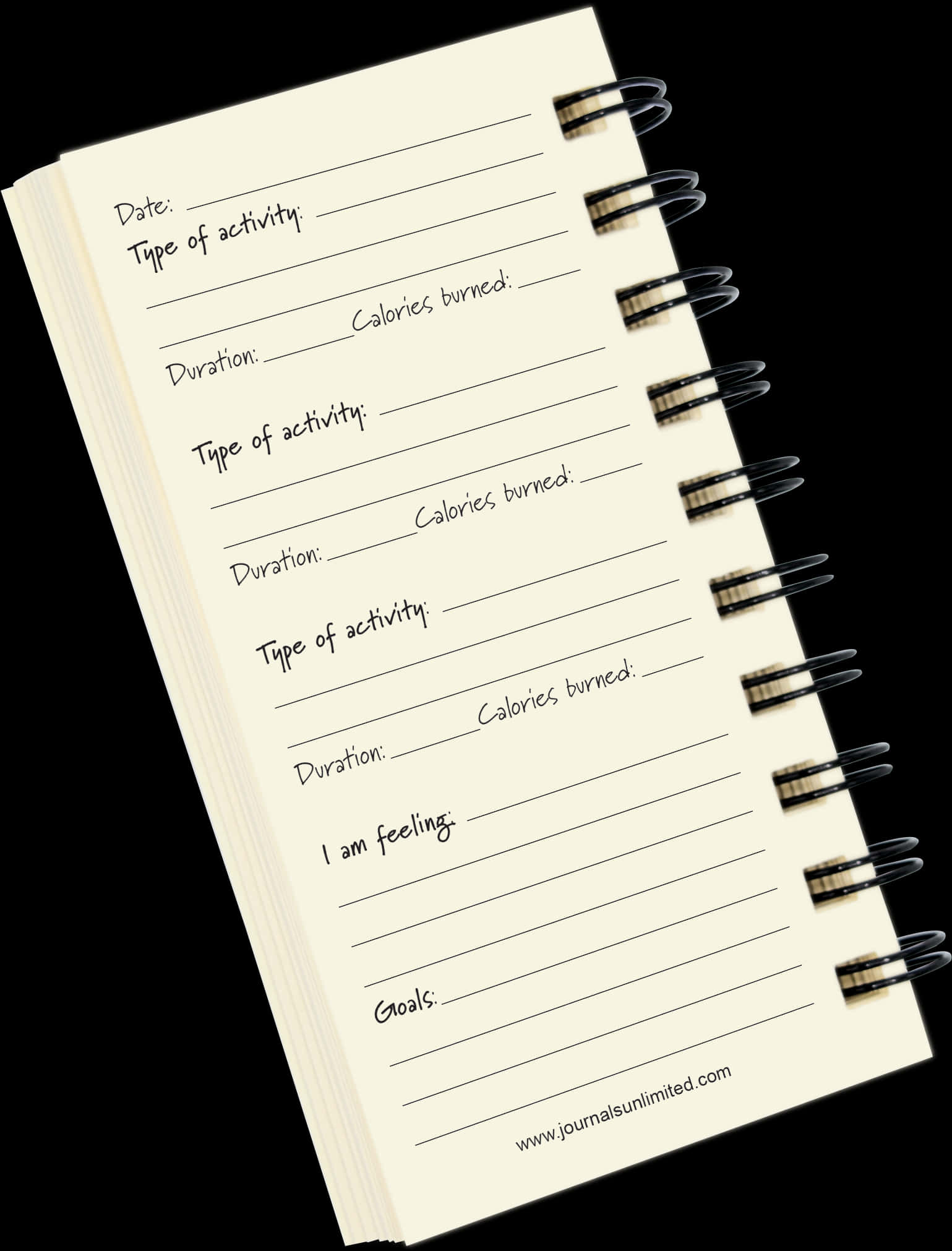 Fitness Activity Tracker Notebook PNG Image