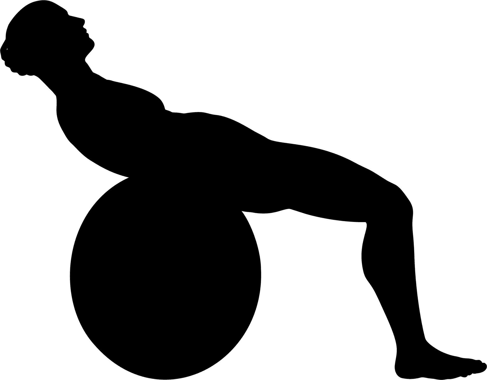 Fitness Ball Bridge Exercise Silhouette PNG Image