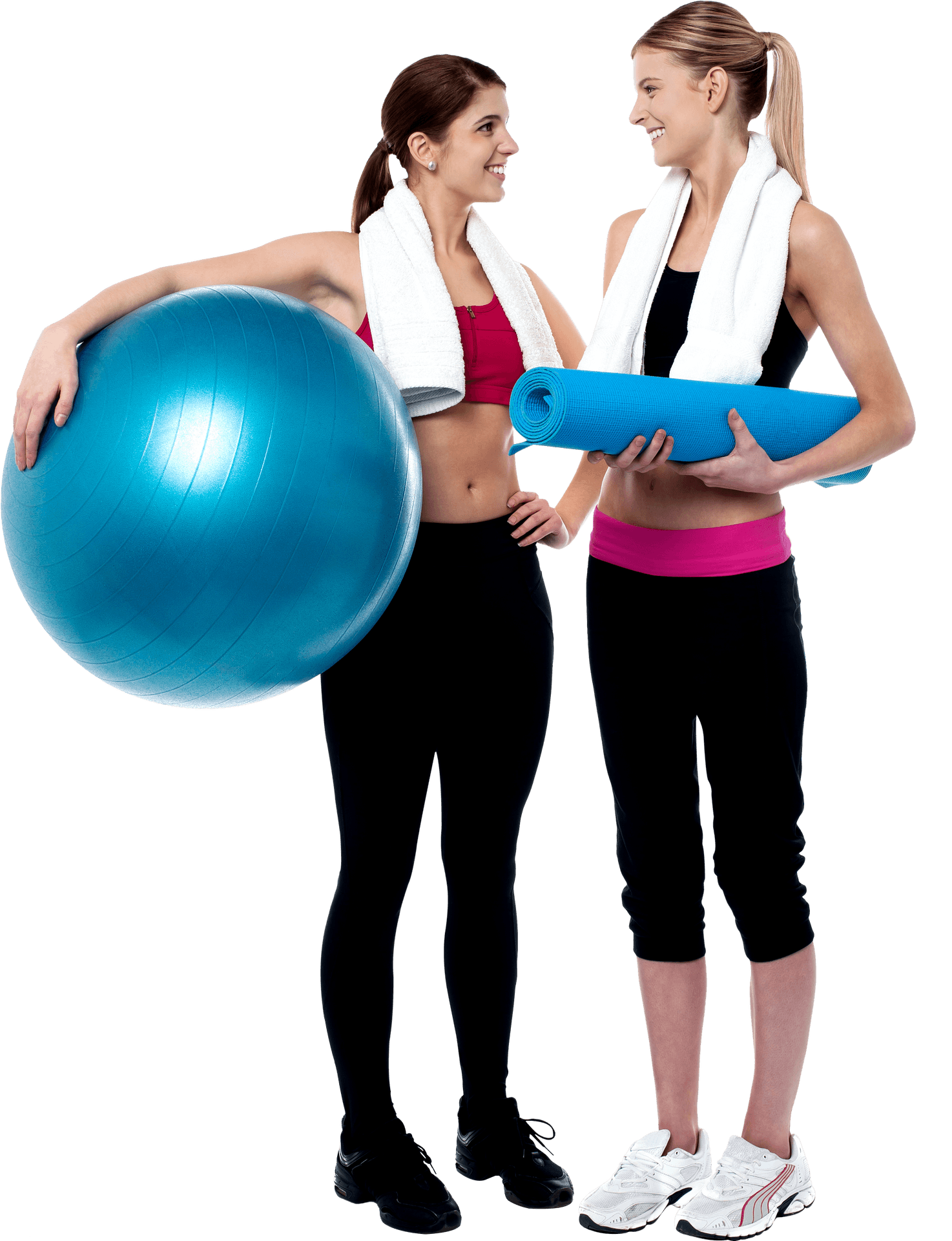 Fitness Buddieswith Equipment PNG Image