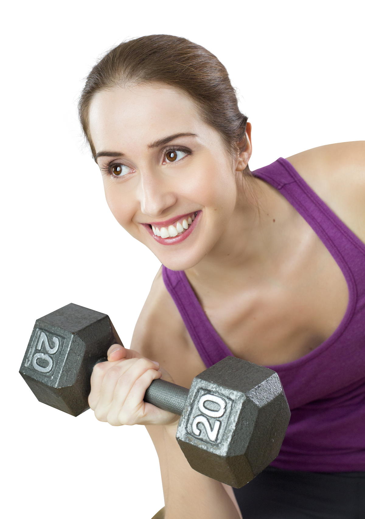 Fitness Enthusiast Young Woman Lifting Weights PNG Image