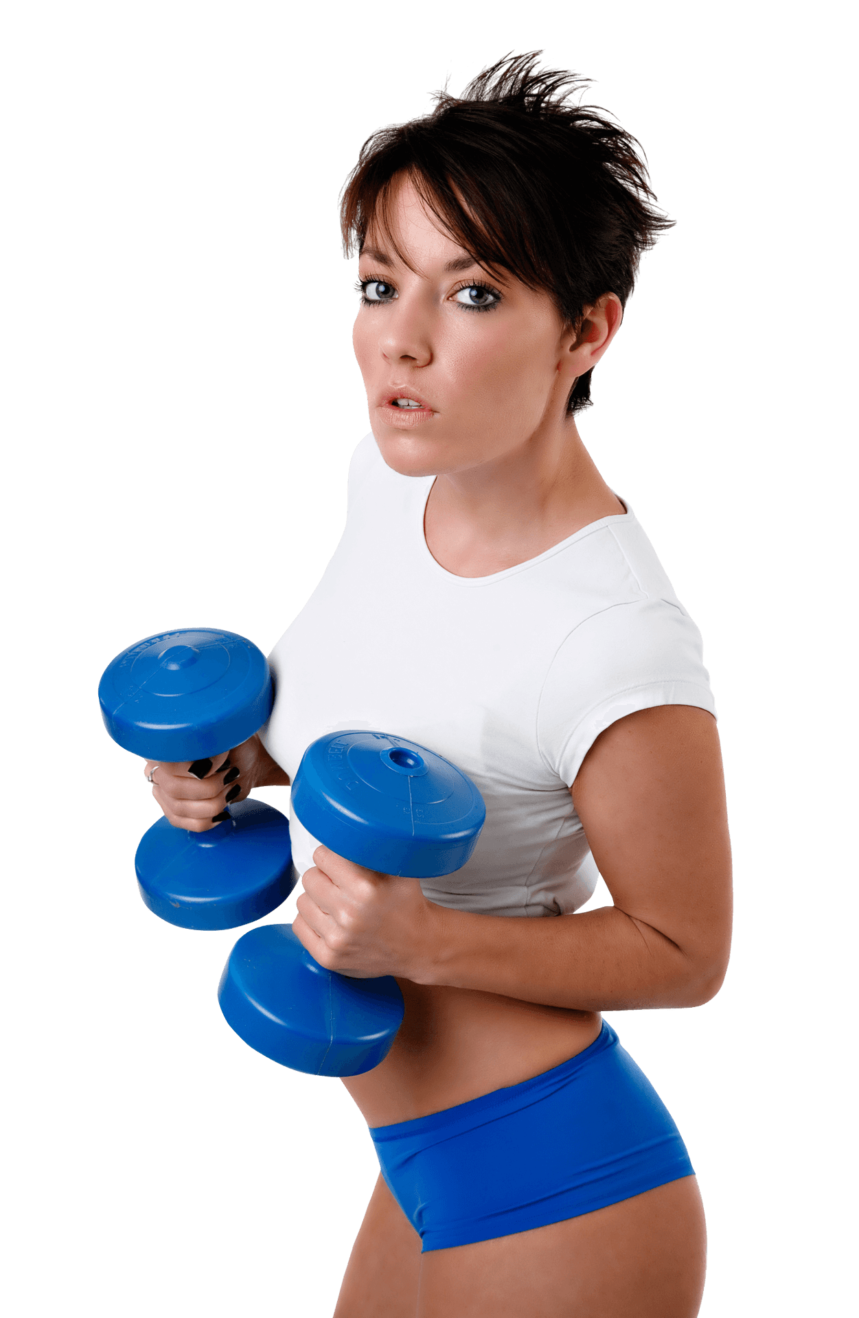 Fitness Enthusiastwith Dumbbells PNG Image