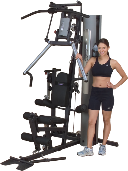 Fitness Enthusiastwith Multi Gym Equipment PNG Image