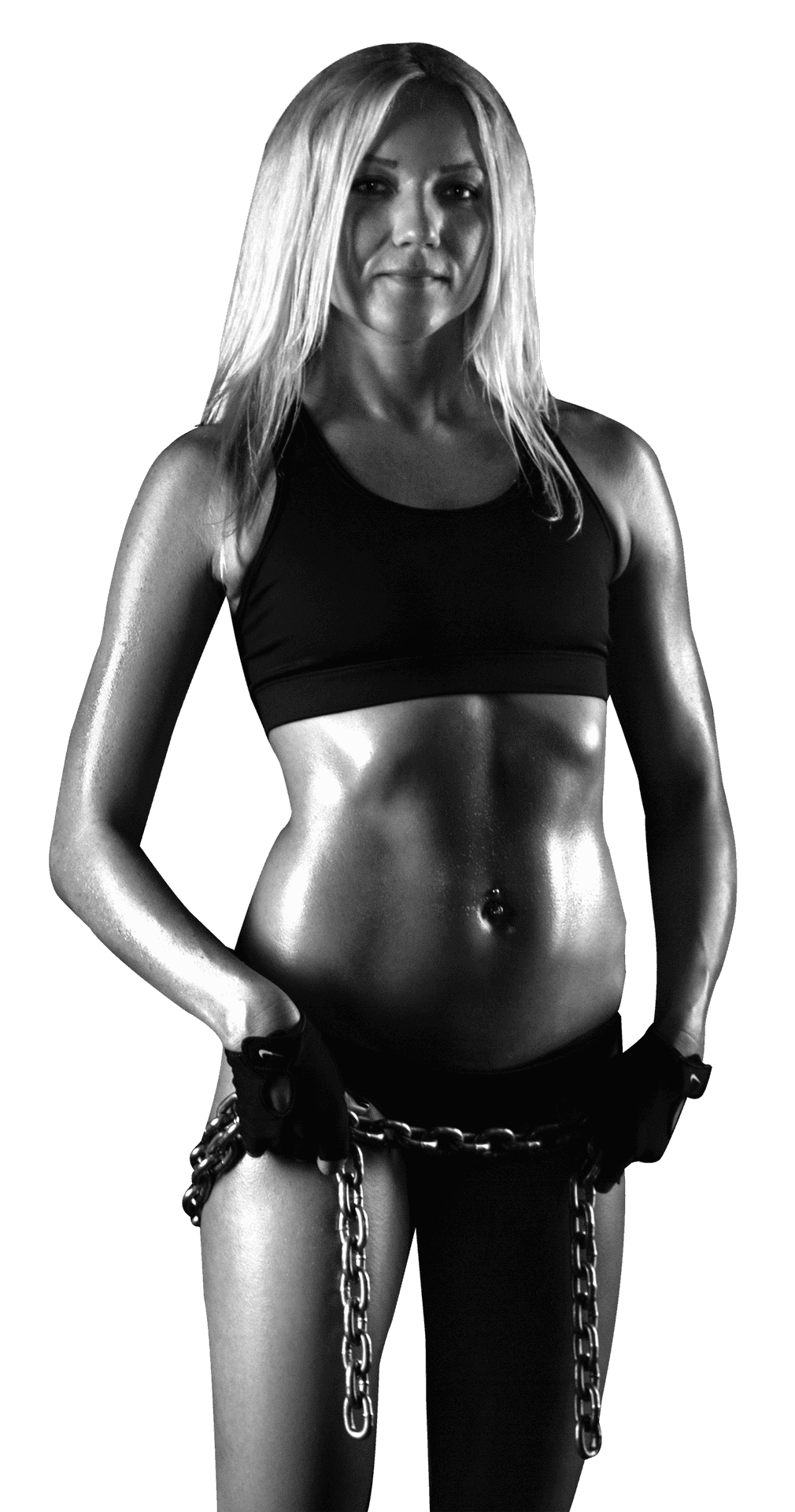 Fitness Model Blackand White Photo PNG Image