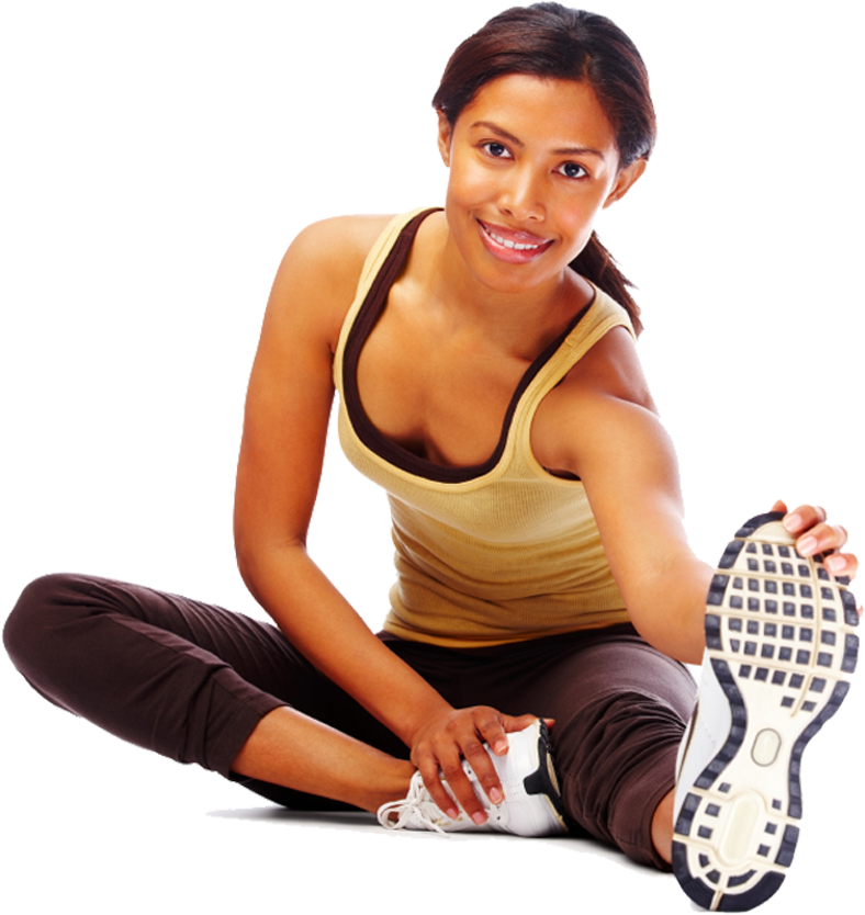 Fitness Woman Stretching Exercise PNG Image