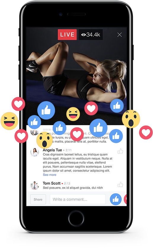 Fitness Workout Live Stream Reactions PNG Image