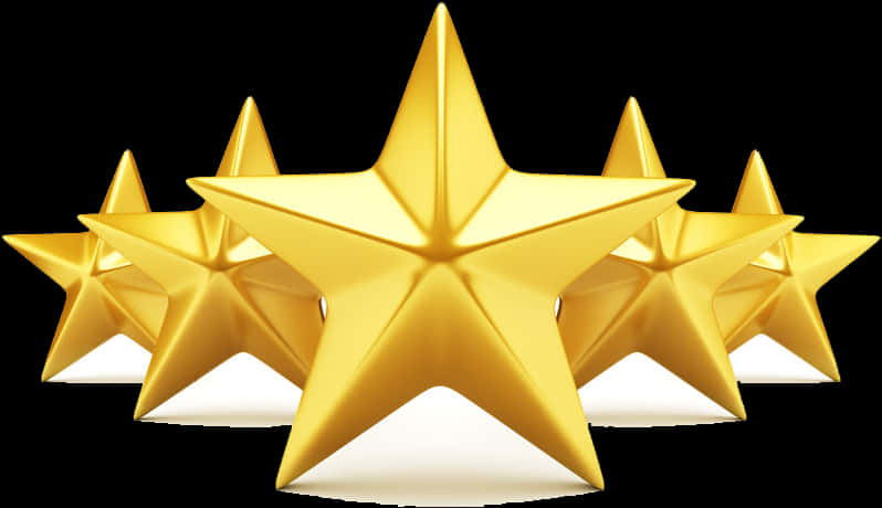 Five Gold Stars Rating PNG Image