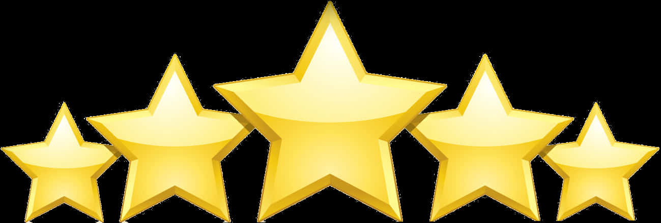 Five Gold Stars Rating PNG Image