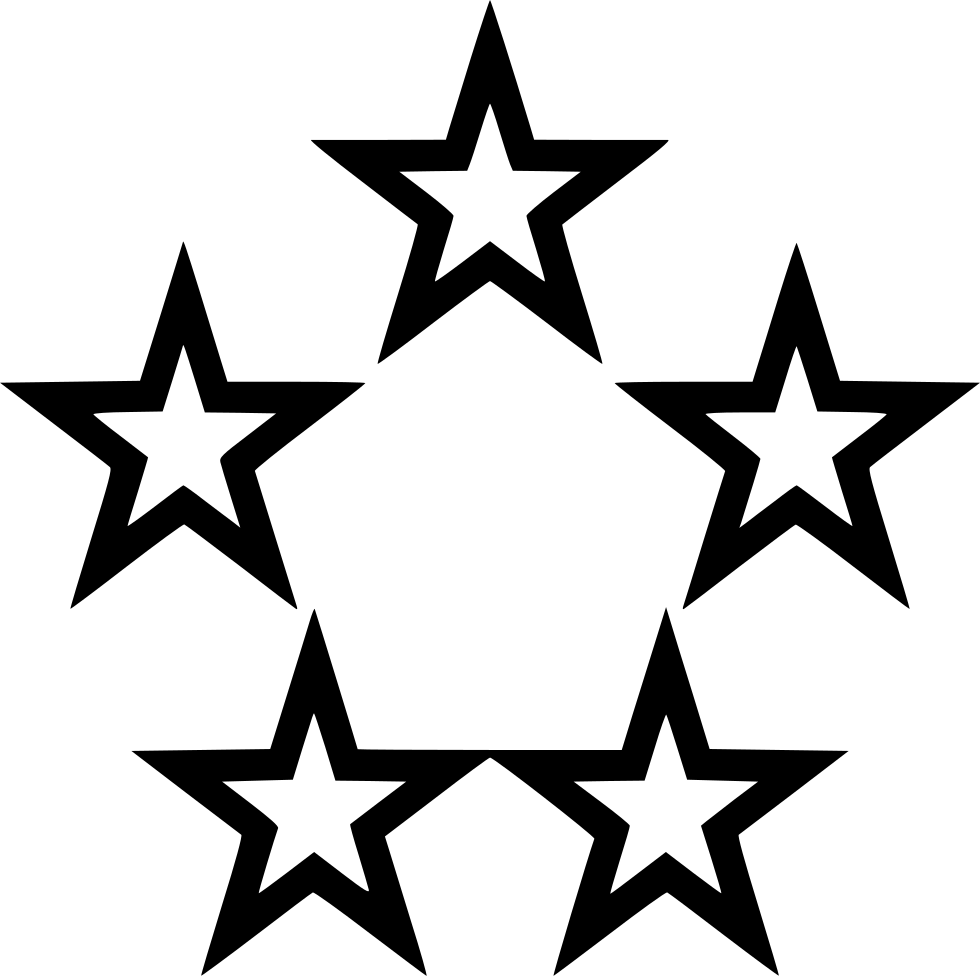 Five Pointed Star Outlines PNG Image