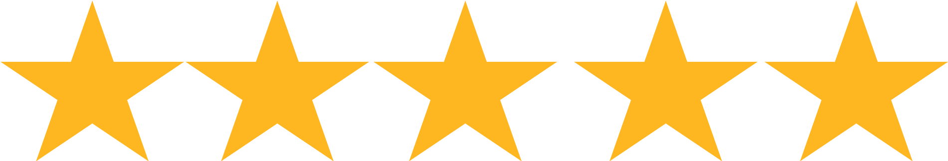 Five Star Rating Golden PNG Image